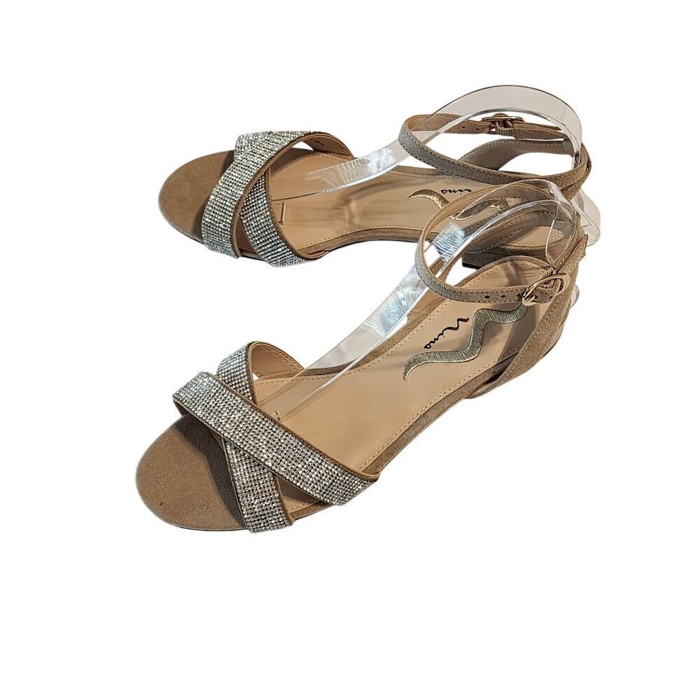 Nina sandals sz 8.5 women Shane model metallic tan New